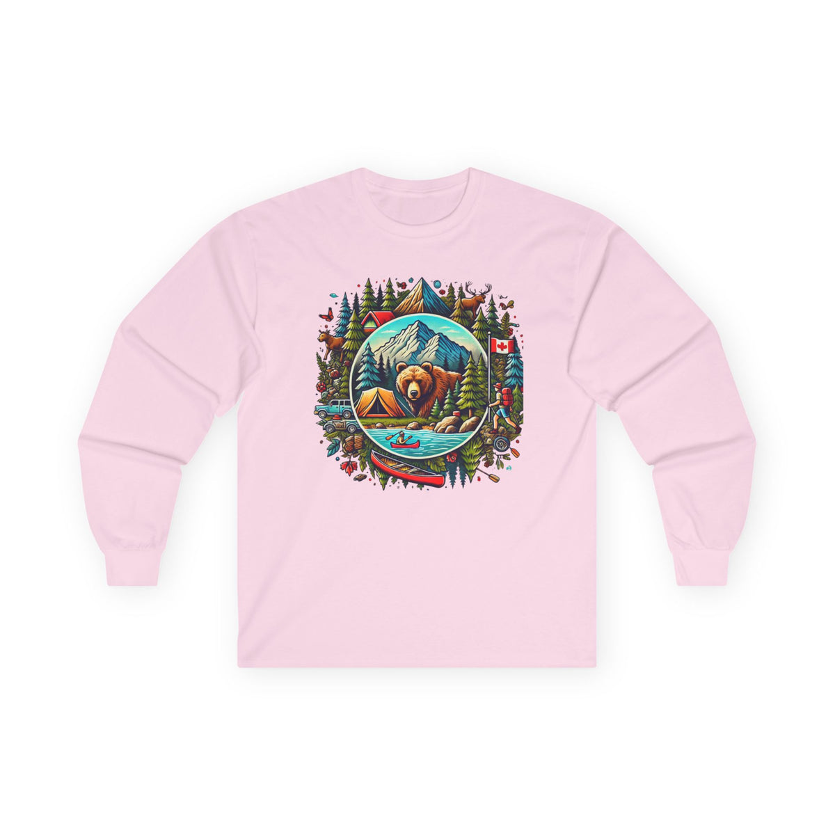 Nature-Inspired Long Sleeve Tee, Outdoor Lover Shirt, Camping Apparel, Gift for Him/Her, Adventure Wear, Eco-Friendly Cotton Shirt