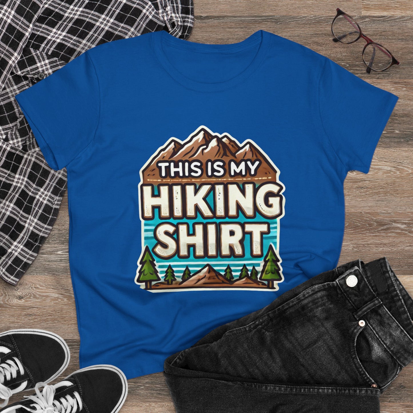 Women's Hiking Tee - This Is My Hiking Shirt - Cozy Cotton Casual Wear for Outdoor Enthusiasts