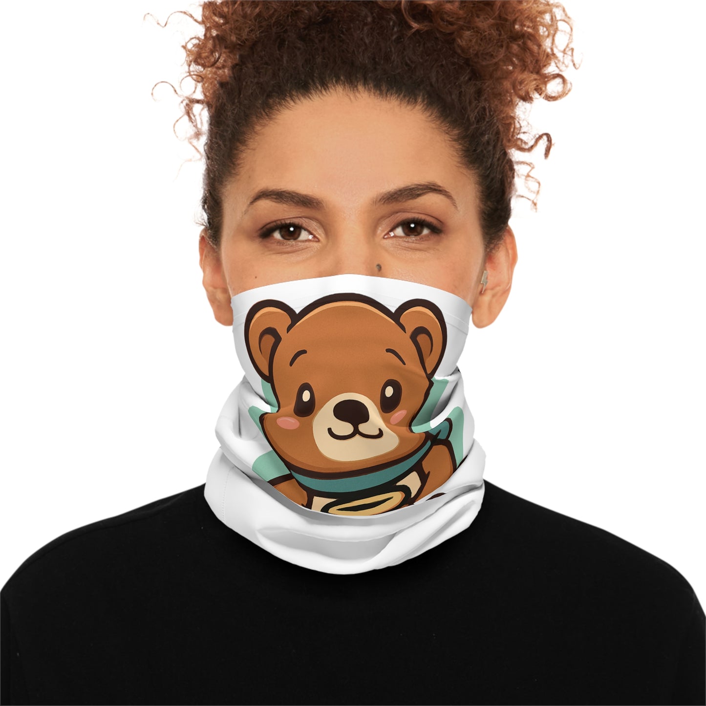 Cute Bear 'Hello' Neck Gaiter – Cozy Kids & Adult Face Scarf