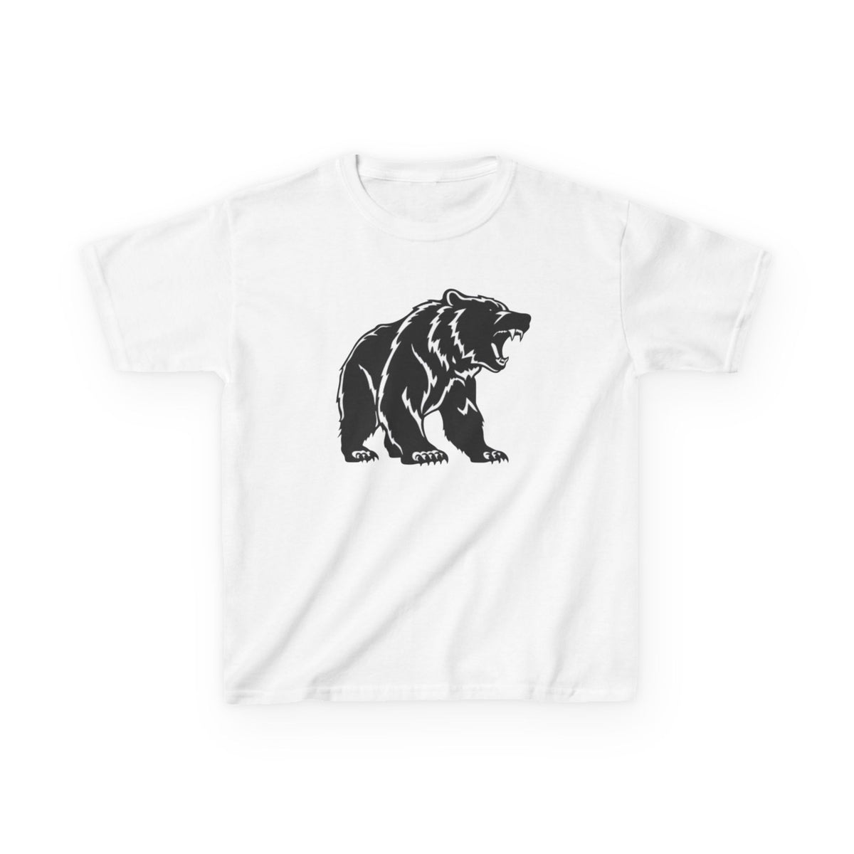 Kids Black Bear Graphic Tee - Soft Cotton T-Shirt for Outdoor Adventures