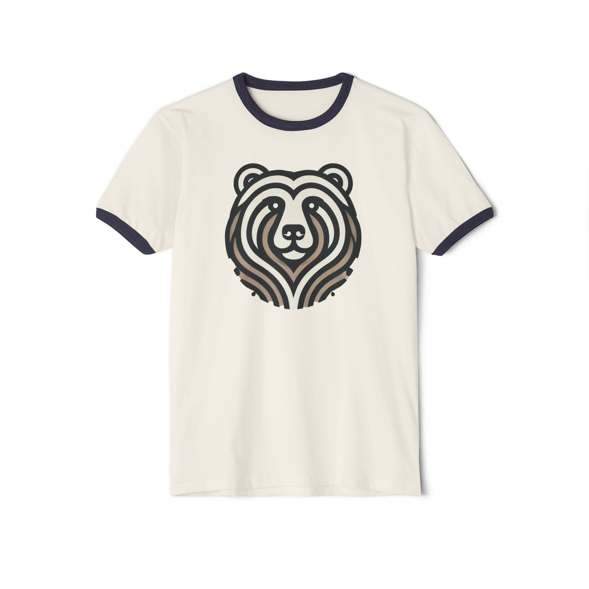 Vintage-Inspired Bear Ringer T-Shirt - Casual Tee, Graphic Tee, Animal Lover Gift, Unisex Apparel, Eco-Friendly Fashion