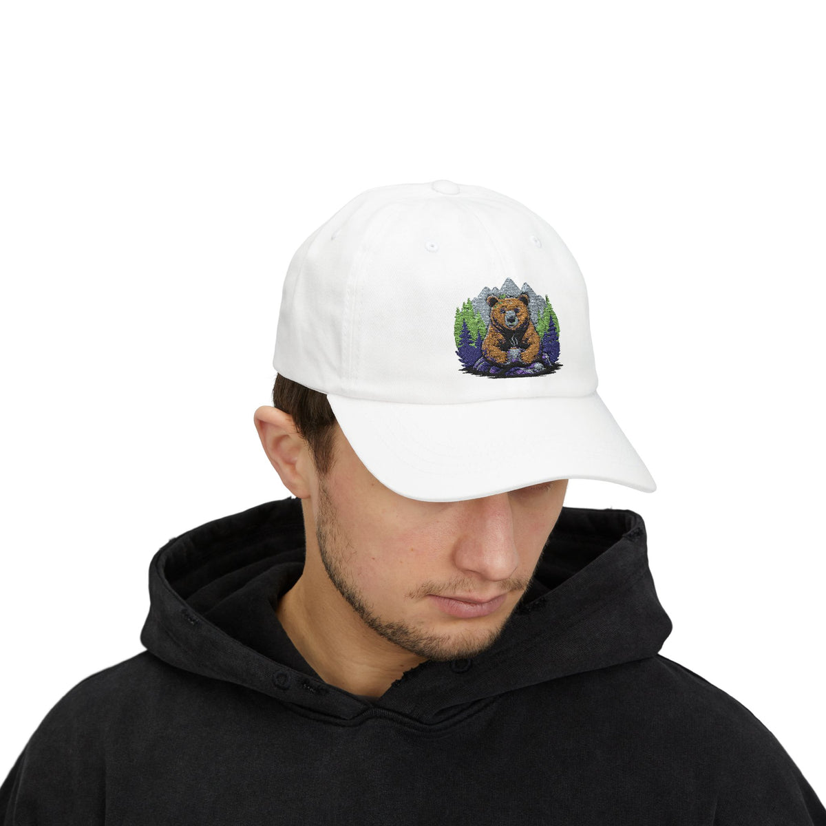 Cozy Bear Dad Cap, Funny Father's Day Gift, Outdoor Lover Hat, Adjustable Classic Cap, Cute Animal Cap