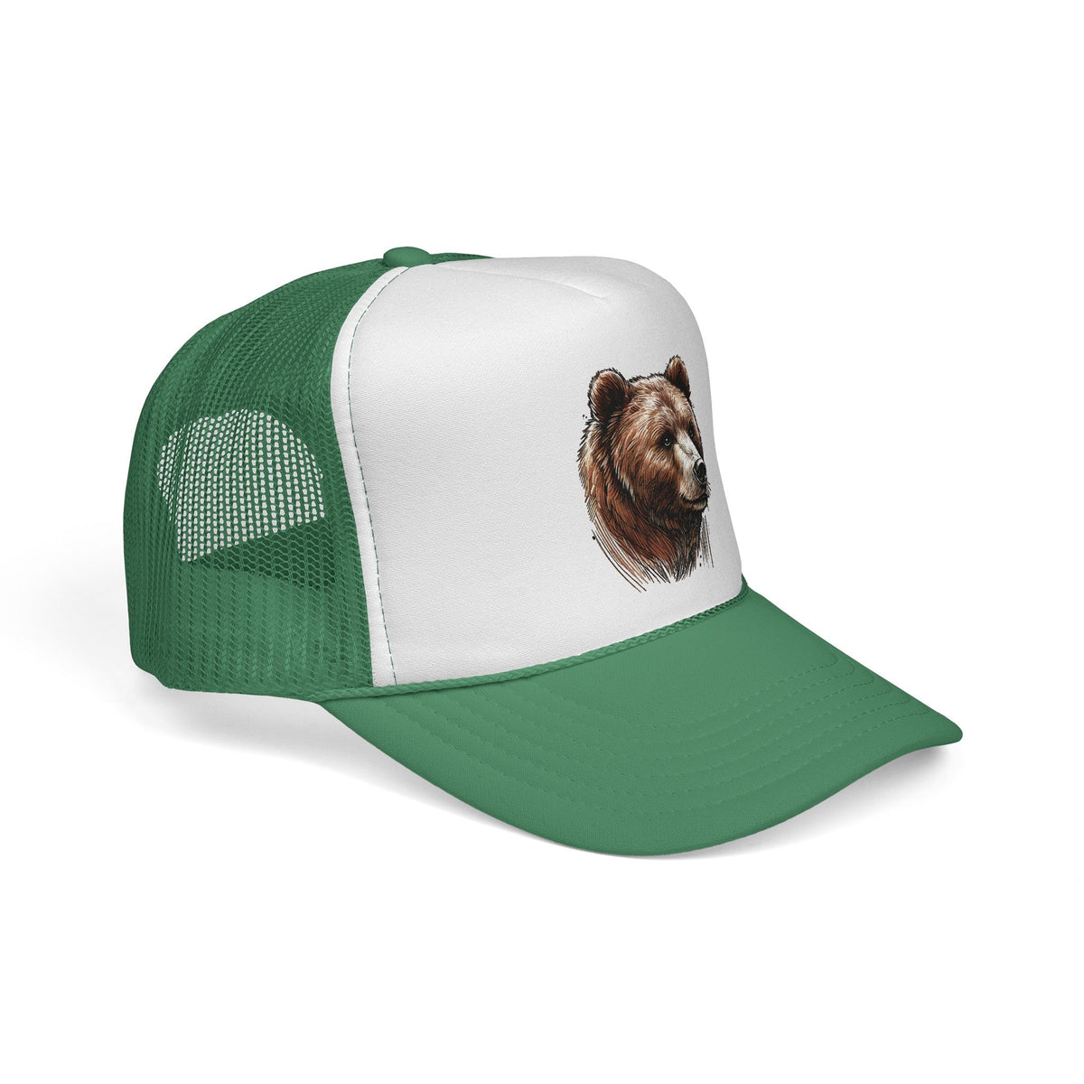Bear Design Trucker Cap, Outdoor Hat, Wildlife Cap, Camping Gear, Nature Lover Gift, Casual Fashion Accessory