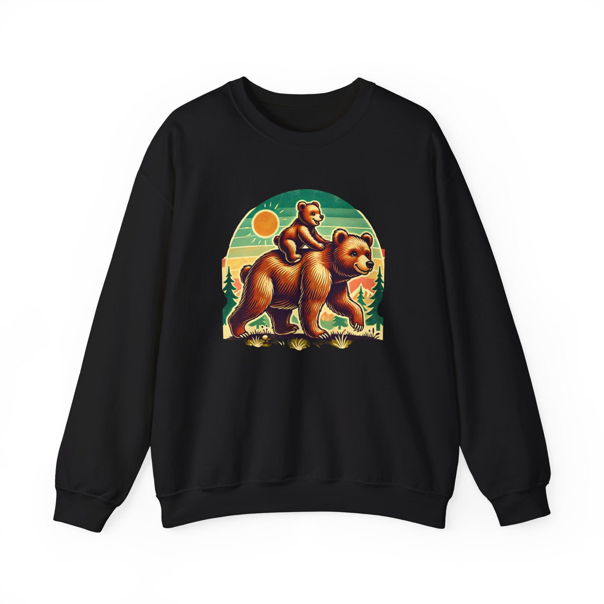 Vintage Bear Crewneck Sweatshirt, Cozy Casual Wear, Perfect Gift for Nature Lovers, Unisex Crew, Fall Fashion, Outdoor Adventures