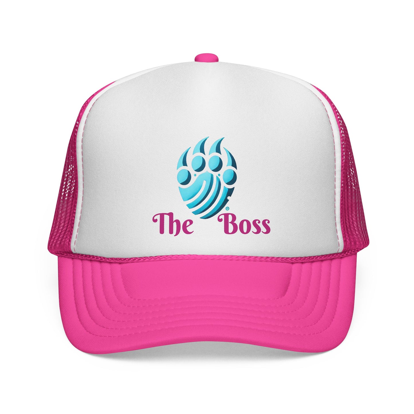 Trucker Cap - The Boss, Pink Mesh Hat, Fun Accessory, Gift for Bosses, Birthday or Holiday Celebrations, Outdoor Style