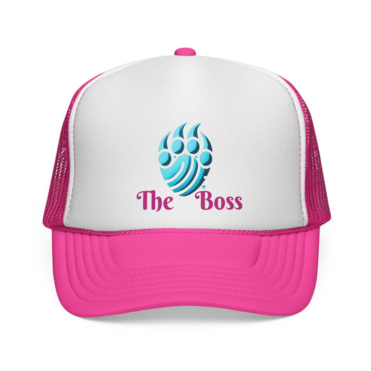Trucker Cap - The Boss, Pink Mesh Hat, Fun Accessory, Gift for Bosses, Birthday or Holiday Celebrations, Outdoor Style