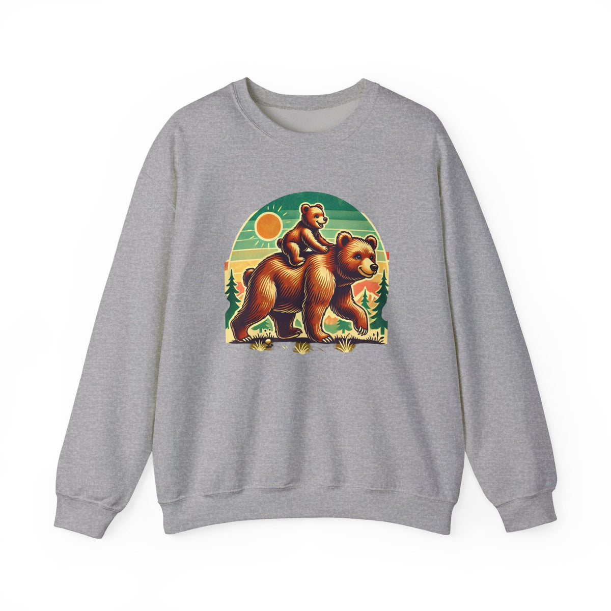 Vintage Bear Crewneck Sweatshirt, Cozy Casual Wear, Perfect Gift for Nature Lovers, Unisex Crew, Fall Fashion, Outdoor Adventures