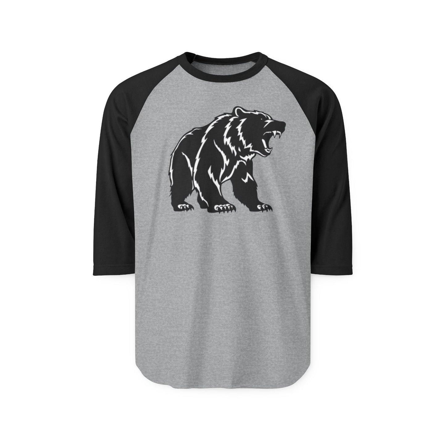 Bold Bear Graphic Raglan Shirt, Cute Animal Shirt, Nature Lover Tee, Casual Gift, Outdoor Adventure Wear