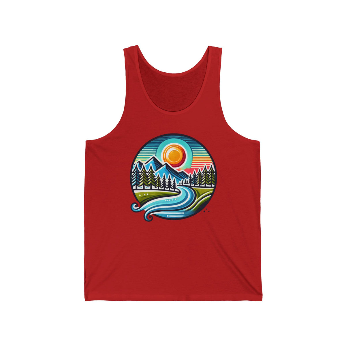 Scenic Nature Unisex Jersey Tank | Adventure Apparel, Summer Fashion, Outdoor Tee, Gift for Hikers, Eco-Friendly Clothing