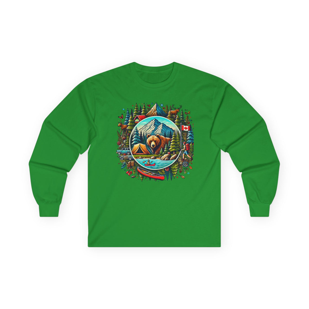 Nature-Inspired Long Sleeve Tee, Outdoor Lover Shirt, Camping Apparel, Gift for Him/Her, Adventure Wear, Eco-Friendly Cotton Shirt