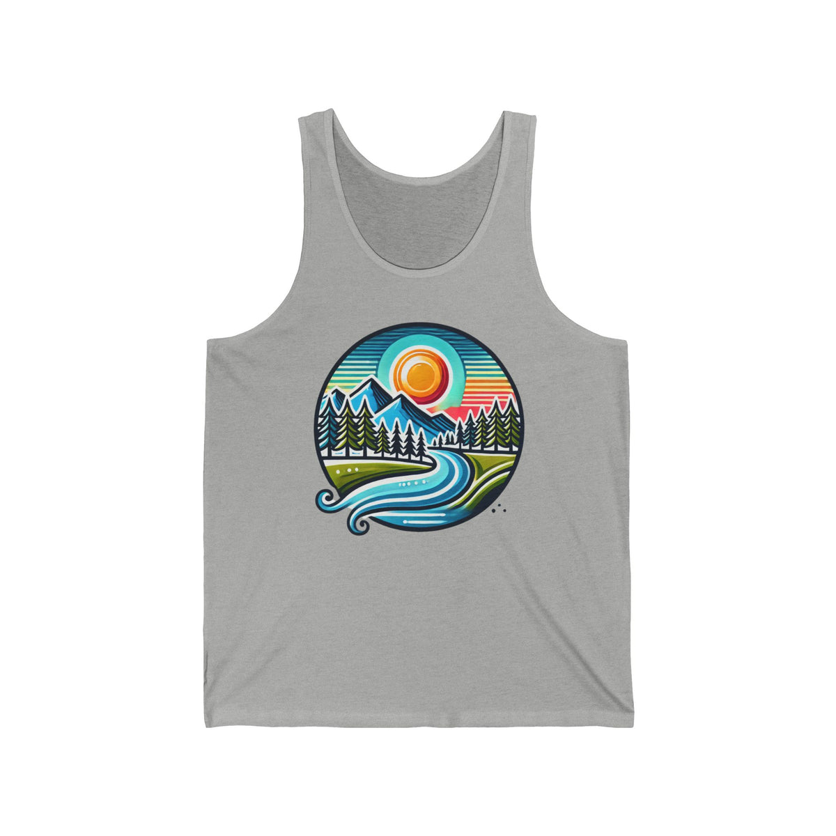 Scenic Nature Unisex Jersey Tank | Adventure Apparel, Summer Fashion, Outdoor Tee, Gift for Hikers, Eco-Friendly Clothing
