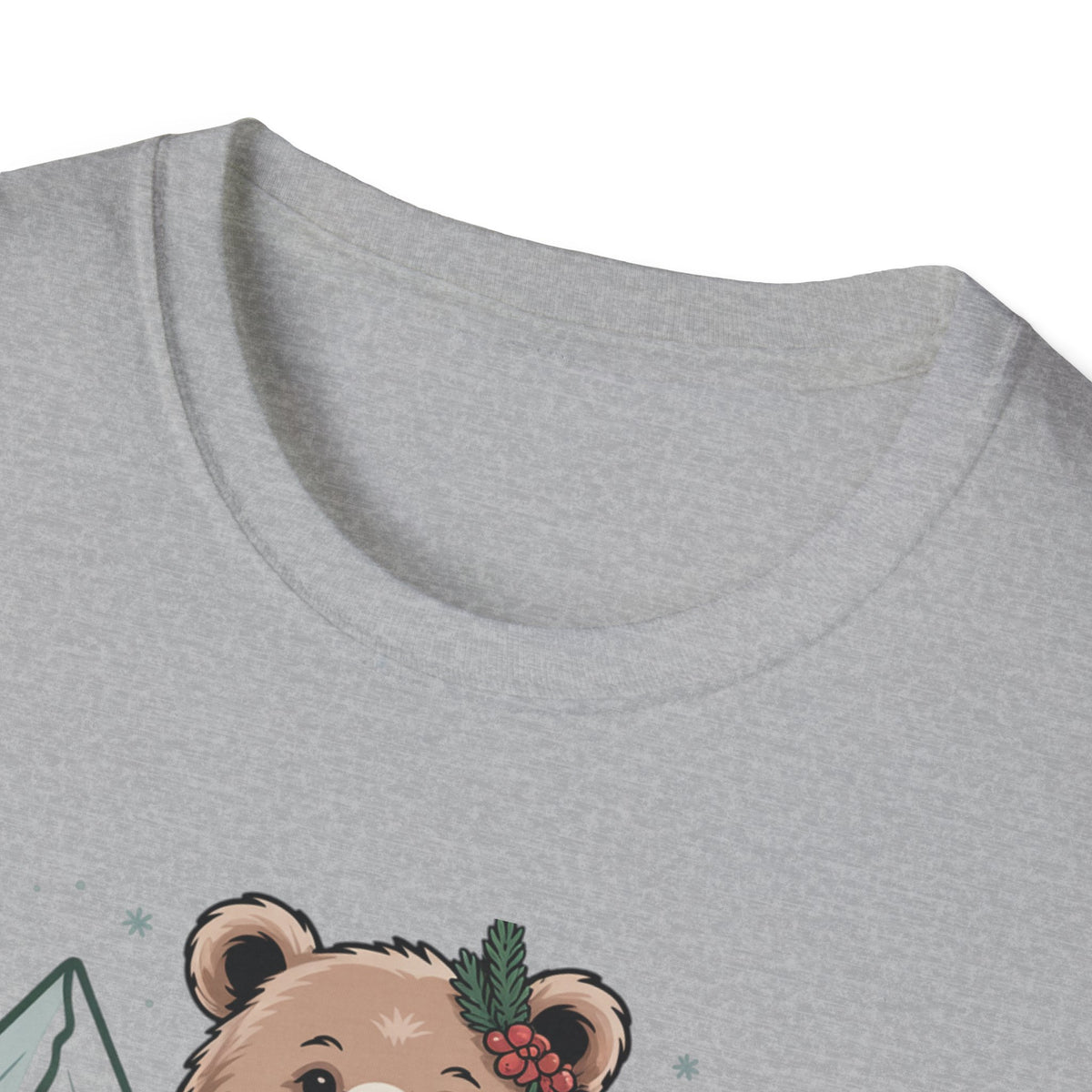 Bear in Scarf T-Shirt — Cute Winter Bear Mountain Graphic Tee