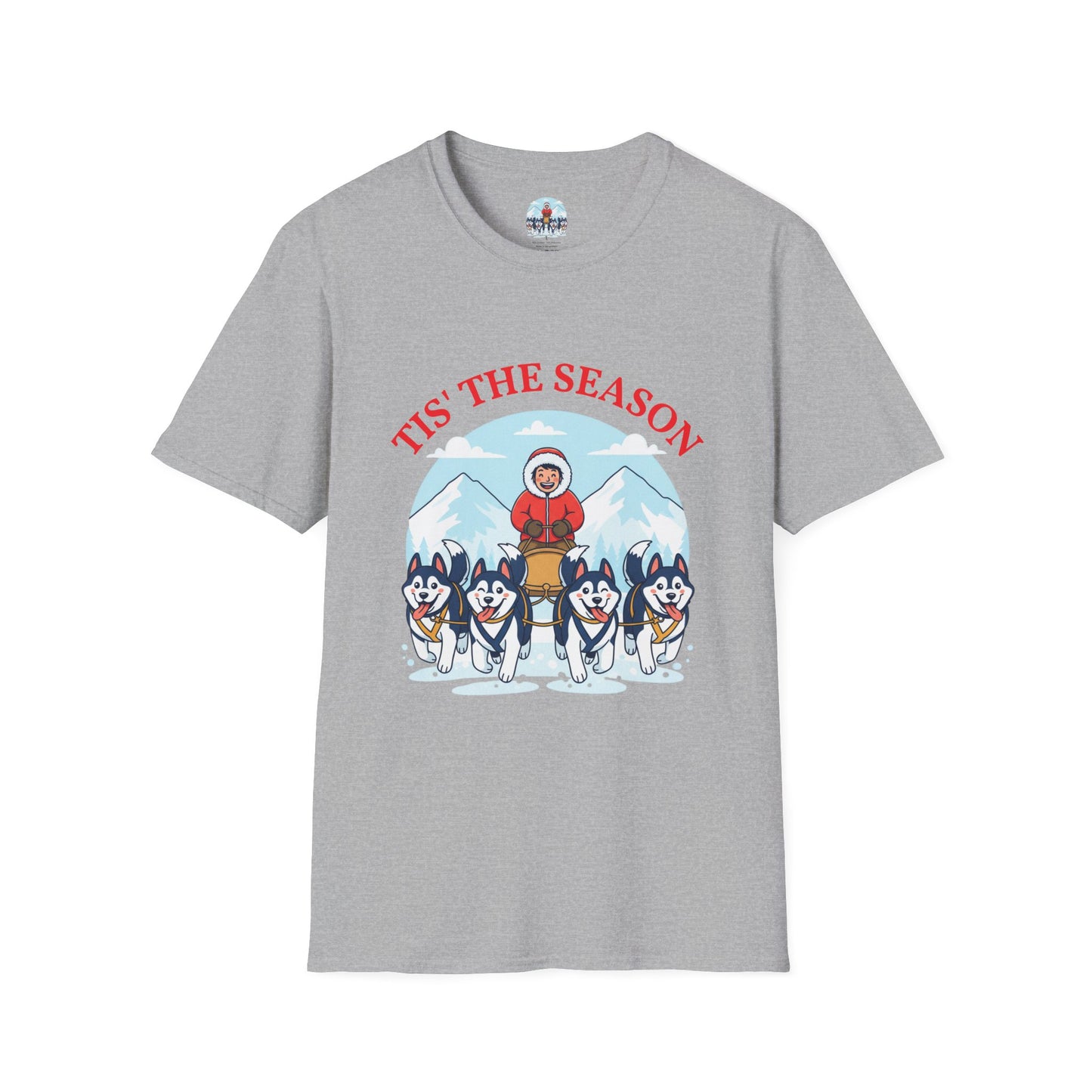 T-Shirt — 'Tis The Season Husky Sled Christmas Tee