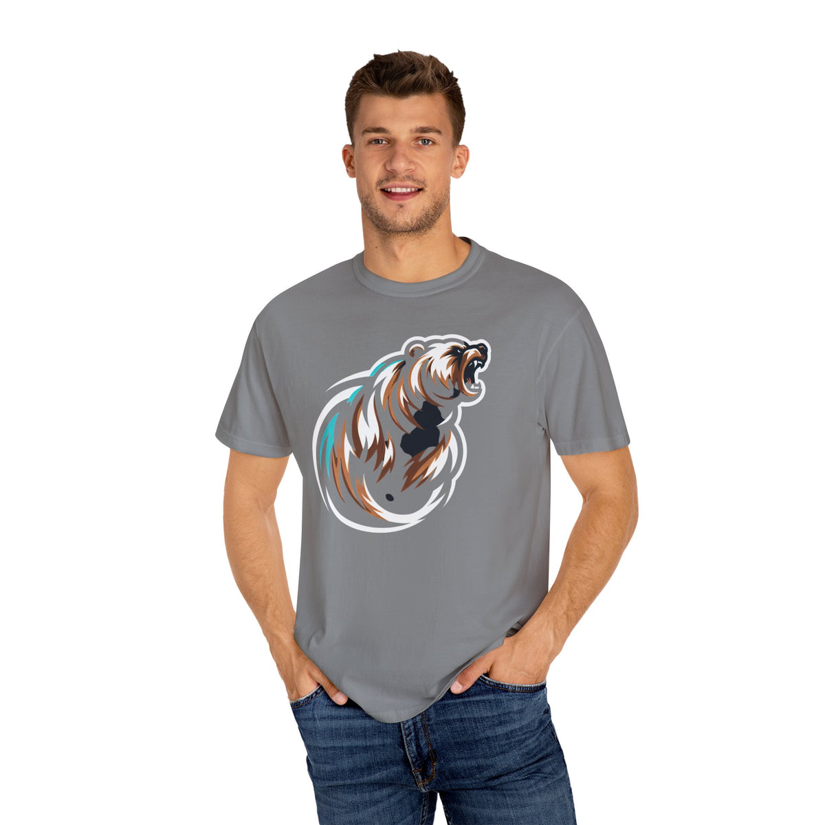 Garment-Dyed T-Shirt with Bear Design - Casual Wear, Gift for Nature Lovers, Unique Graphic Tee, Outdoor Adventure Shirt, Eco-Friendly [...]