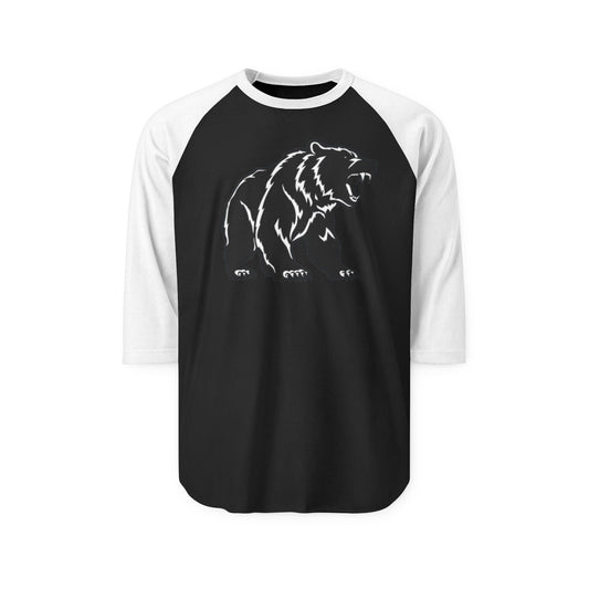 Bold Bear Graphic Raglan Shirt, Cute Animal Shirt, Nature Lover Tee, Casual Gift, Outdoor Adventure Wear