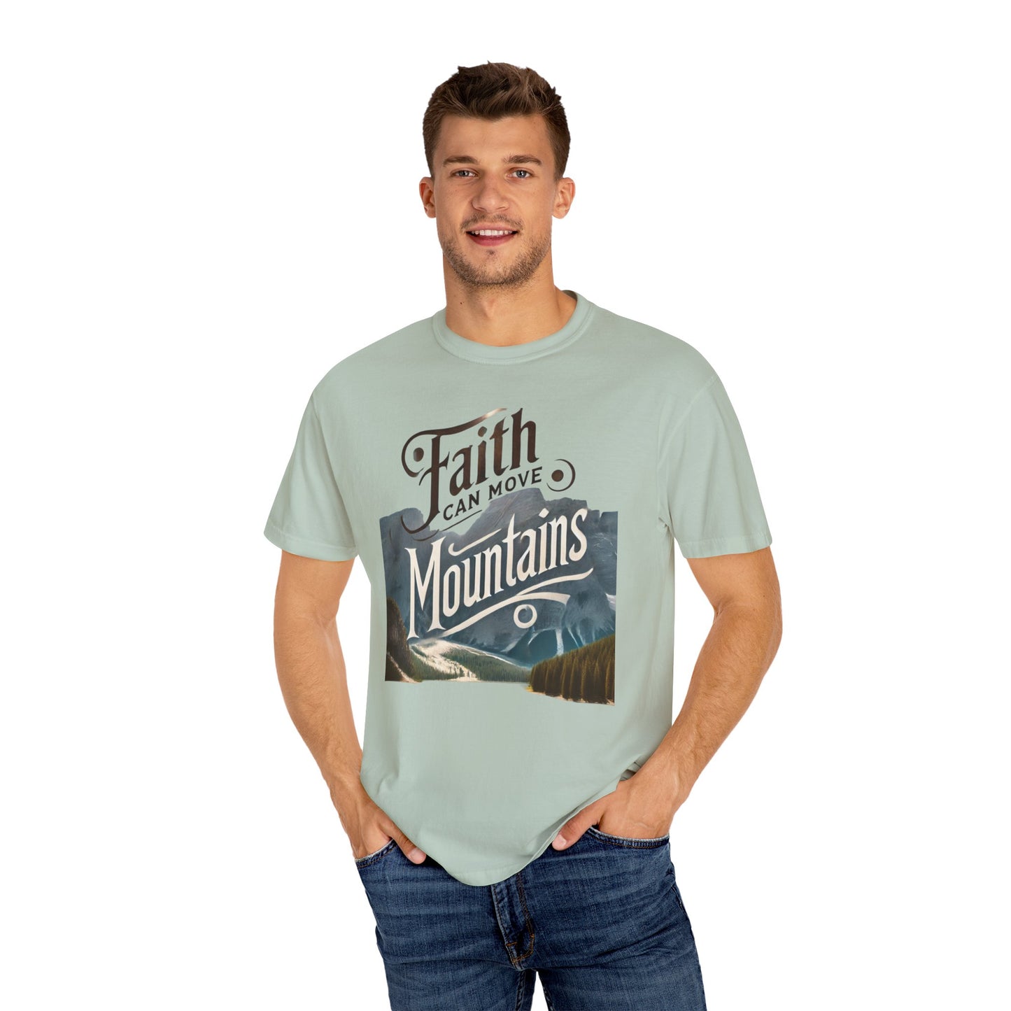 Faith-Inspired Unisex T-Shirt, Casual Tee, Inspirational Gift, Mountain Lovers, Relaxed Fit Wear, Everyday Comfort Shirt