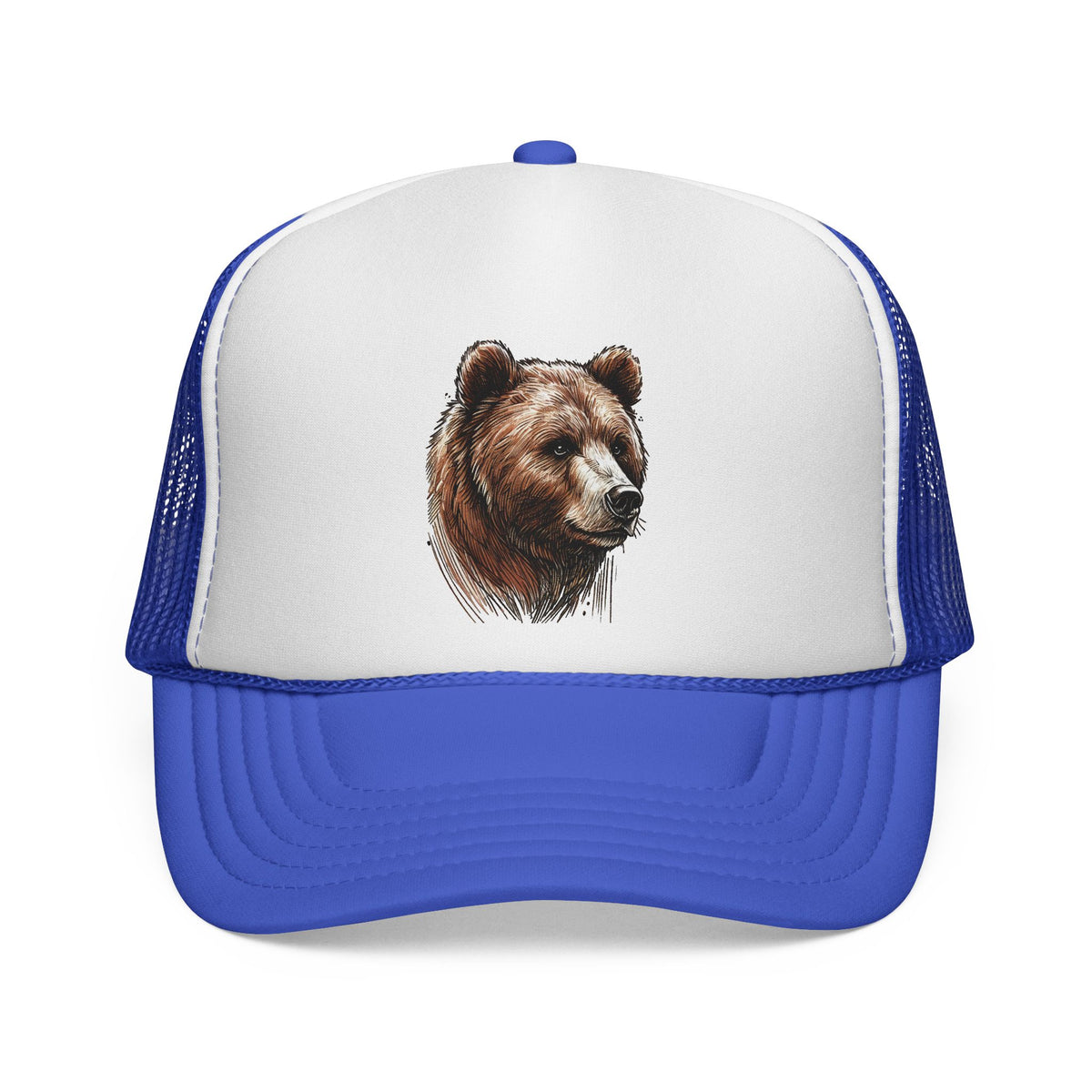 Bear Design Trucker Cap, Outdoor Hat, Wildlife Cap, Camping Gear, Nature Lover Gift, Casual Fashion Accessory