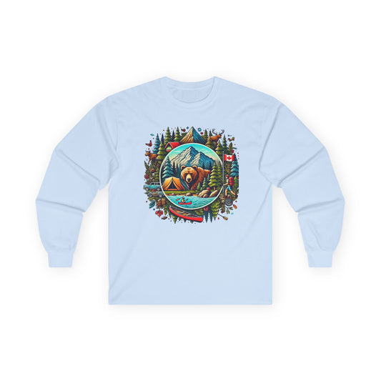 Nature-Inspired Long Sleeve Tee, Outdoor Lover Shirt, Camping Apparel, Gift for Him/Her, Adventure Wear, Eco-Friendly Cotton Shirt