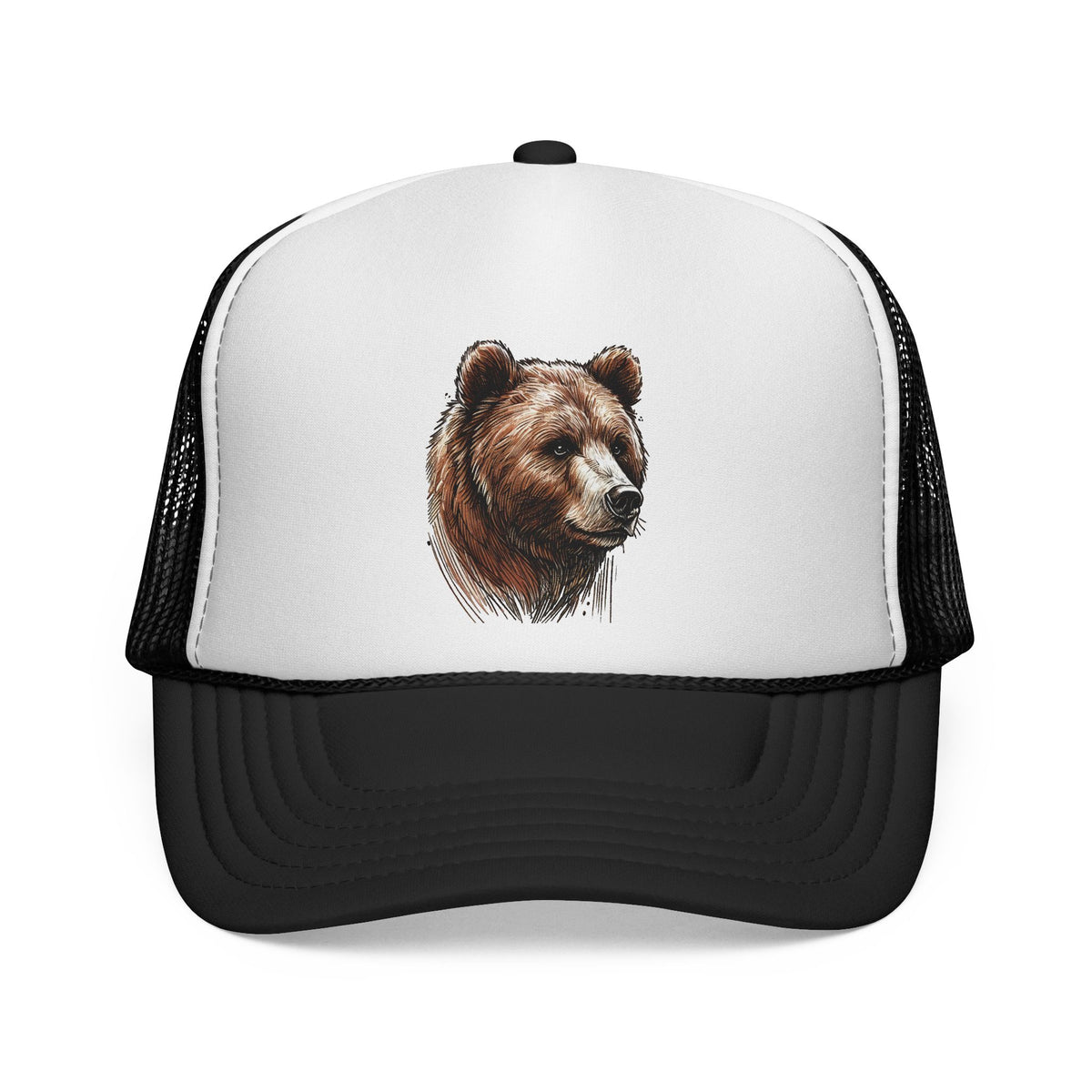 Bear Design Trucker Cap, Outdoor Hat, Wildlife Cap, Camping Gear, Nature Lover Gift, Casual Fashion Accessory