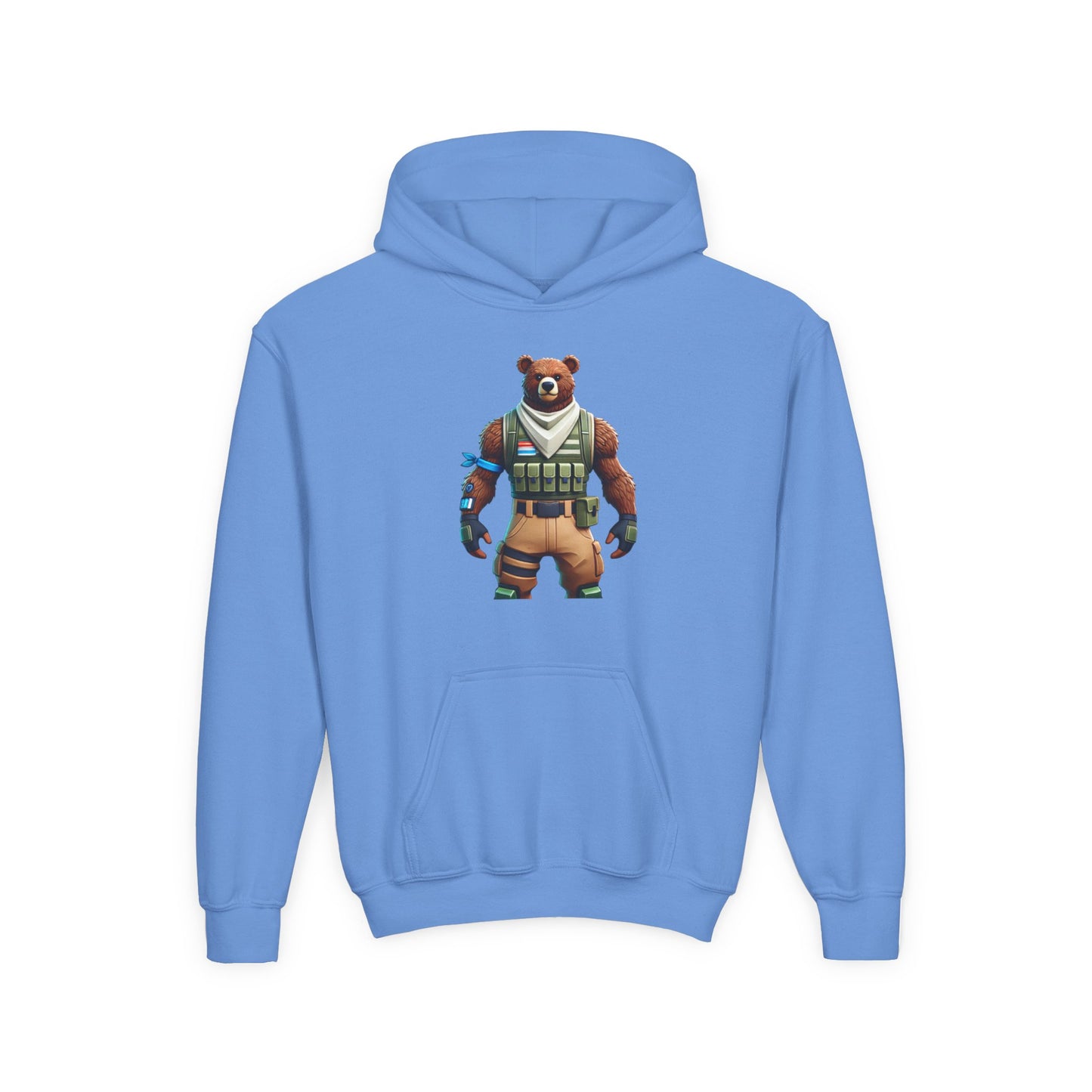 Youth Bear Character Hooded Sweatshirt - Cozy Gaming Apparel