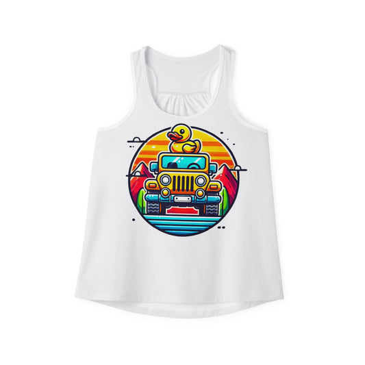 Vibrant Summer Jeep Tank Top, Women's AOP Tank, Cute Summer Apparel, Beachwear, Gift for Her, Vacation Top, Fun Graphic Tee