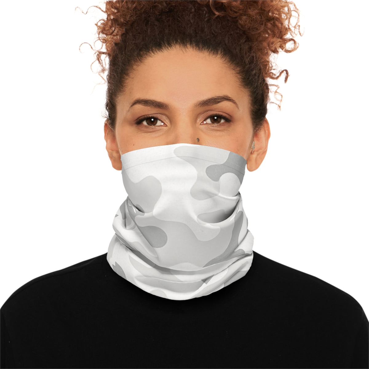 Neck Gaiter — White & Gray Camo Lightweight Face Mask