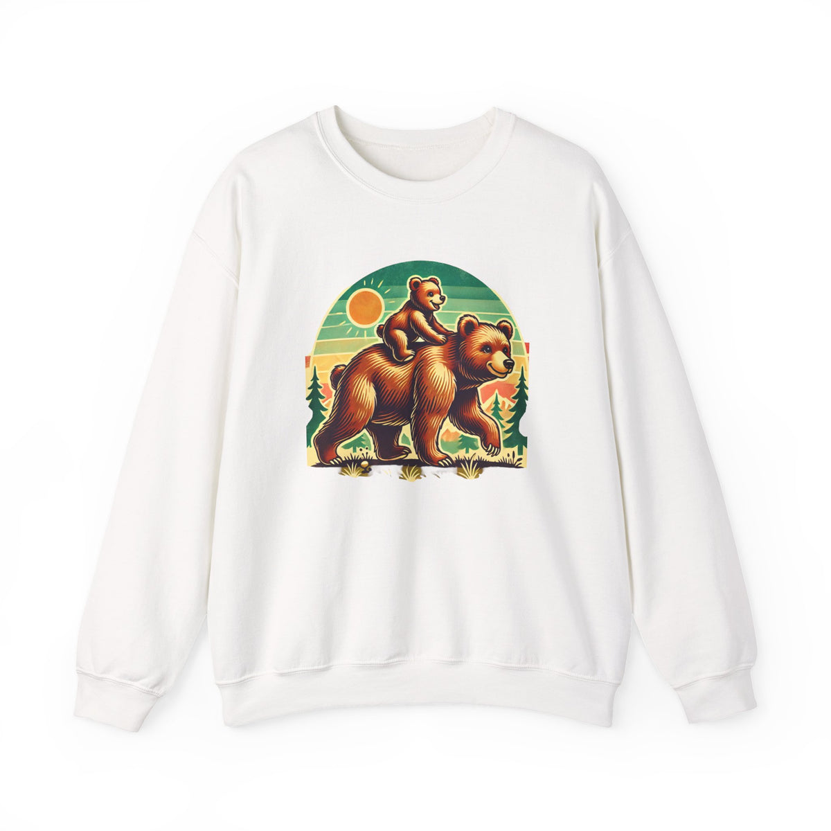 Vintage Bear Crewneck Sweatshirt, Cozy Casual Wear, Perfect Gift for Nature Lovers, Unisex Crew, Fall Fashion, Outdoor Adventures