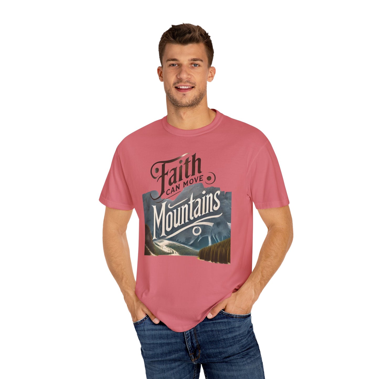 Faith-Inspired Unisex T-Shirt, Casual Tee, Inspirational Gift, Mountain Lovers, Relaxed Fit Wear, Everyday Comfort Shirt