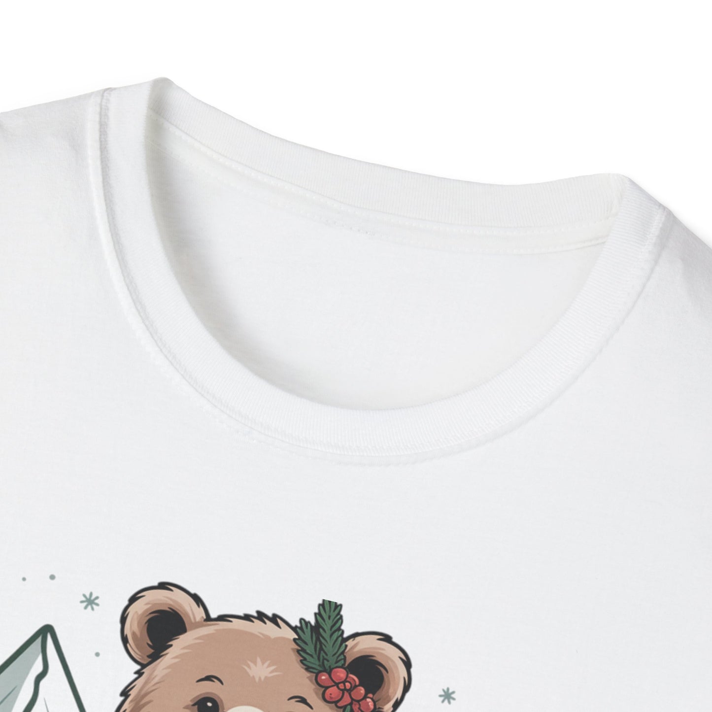Bear in Scarf T-Shirt — Cute Winter Bear Mountain Graphic Tee