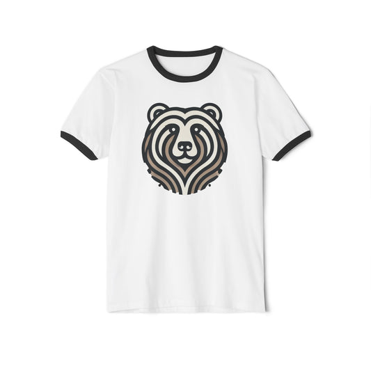 Vintage-Inspired Bear Ringer T-Shirt - Casual Tee, Graphic Tee, Animal Lover Gift, Unisex Apparel, Eco-Friendly Fashion