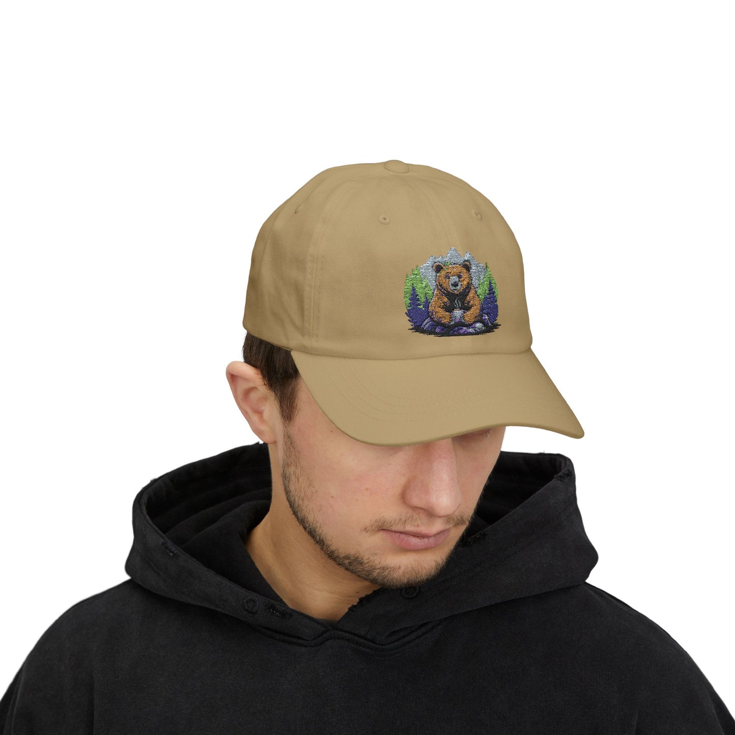Cozy Bear Dad Cap, Funny Father's Day Gift, Outdoor Lover Hat, Adjustable Classic Cap, Cute Animal Cap
