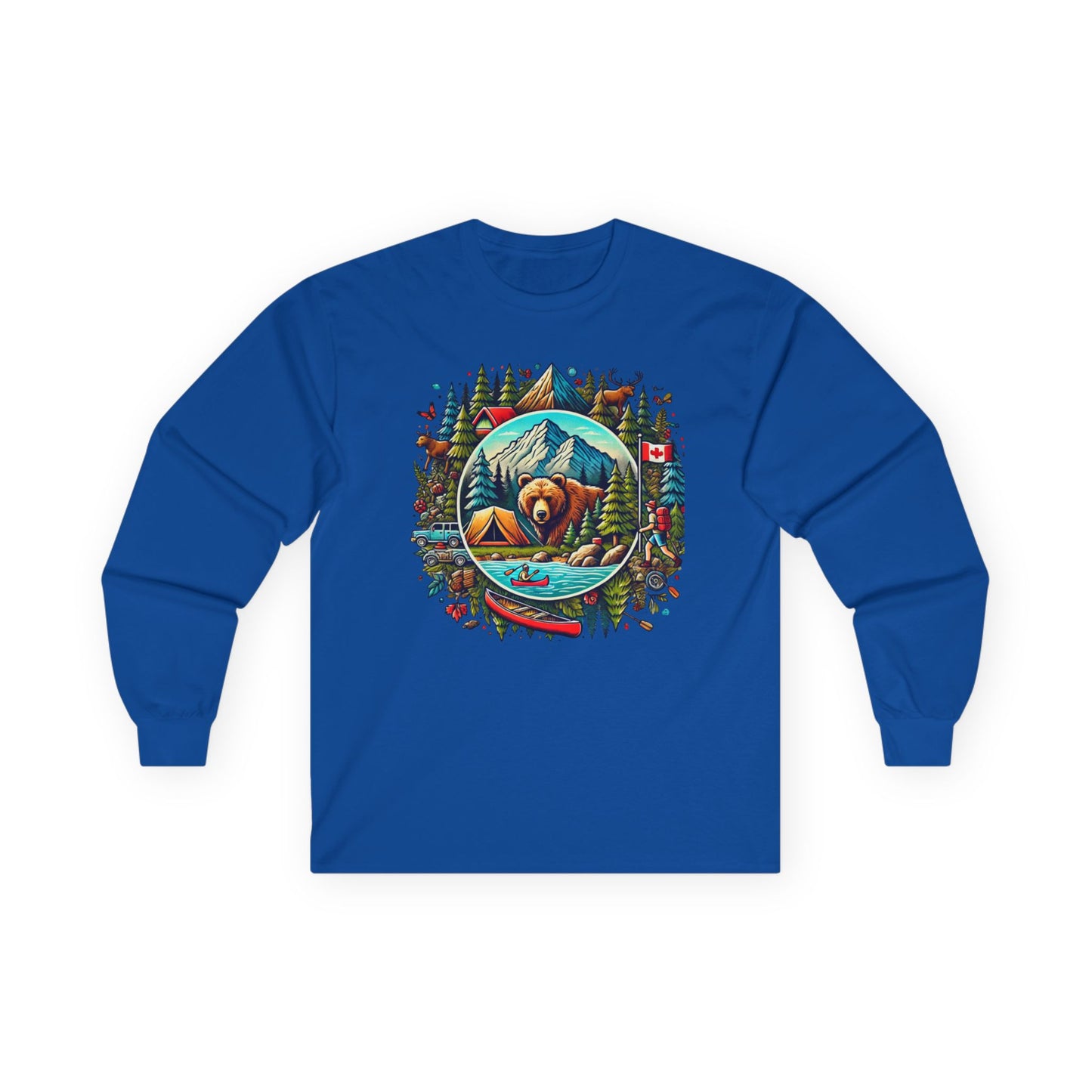 Nature-Inspired Long Sleeve Tee, Outdoor Lover Shirt, Camping Apparel, Gift for Him/Her, Adventure Wear, Eco-Friendly Cotton Shirt