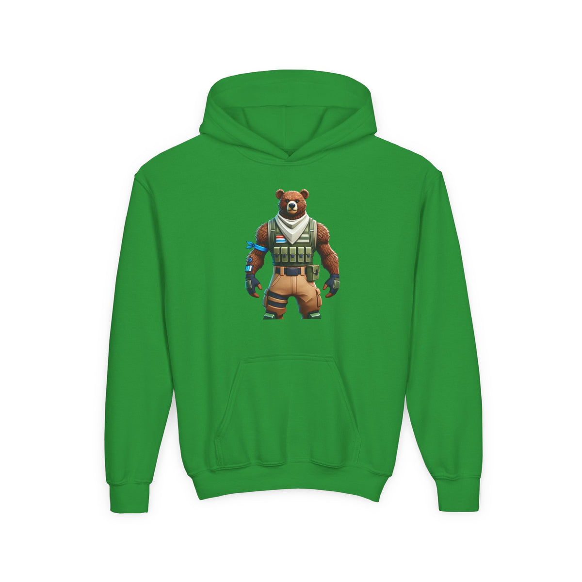 Youth Bear Character Hooded Sweatshirt - Cozy Gaming Apparel