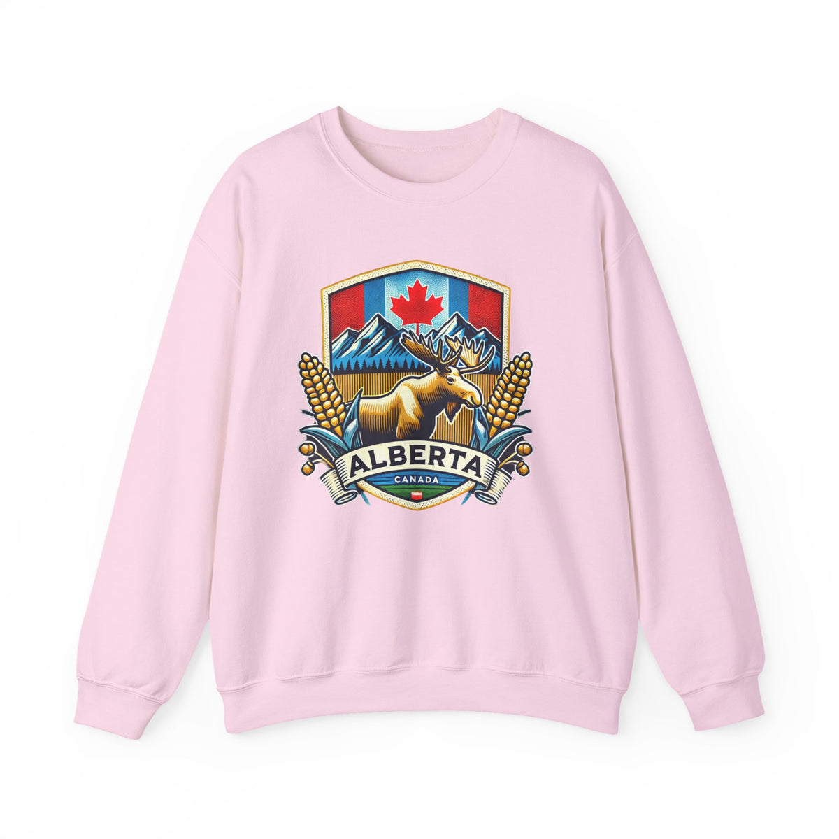 Alberta Crest Crewneck Sweatshirt - Cozy Unisex Apparel for Nature Lovers, Perfect for Outdoor Adventures, Canada Pride, Gifts