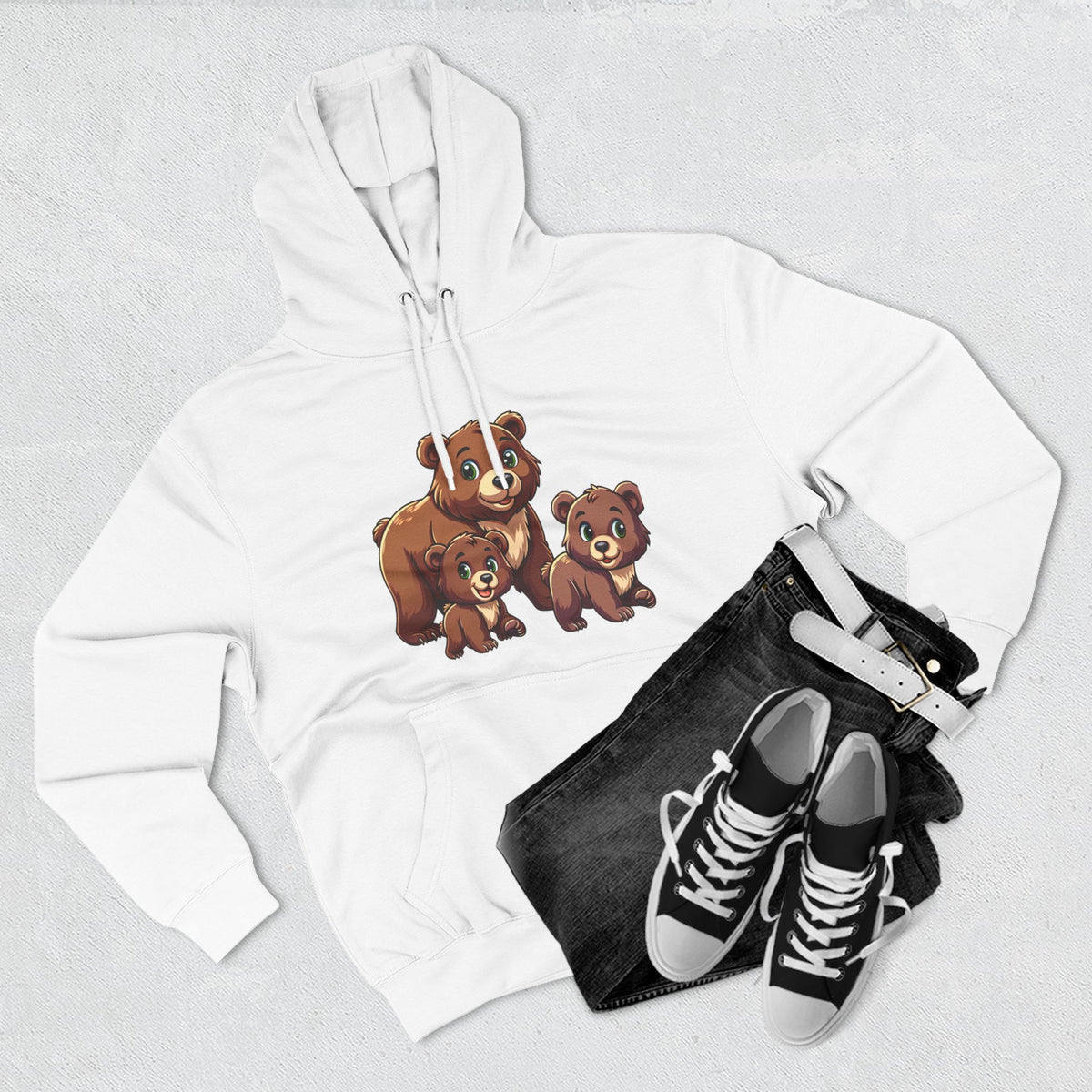 Cozy Bear Family Fleece Hoodie | Cute Animal Design, Winter Wear, Gifts for Kids & Adults, Family Matching Outfit