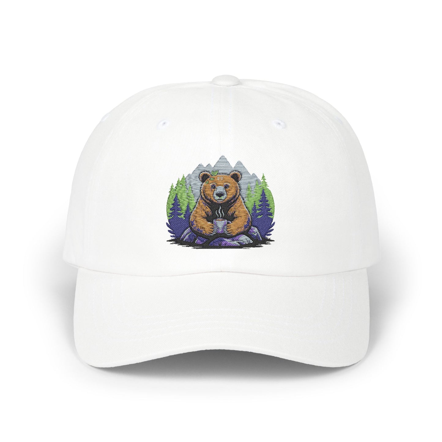 Cozy Bear Dad Cap, Funny Father's Day Gift, Outdoor Lover Hat, Adjustable Classic Cap, Cute Animal Cap