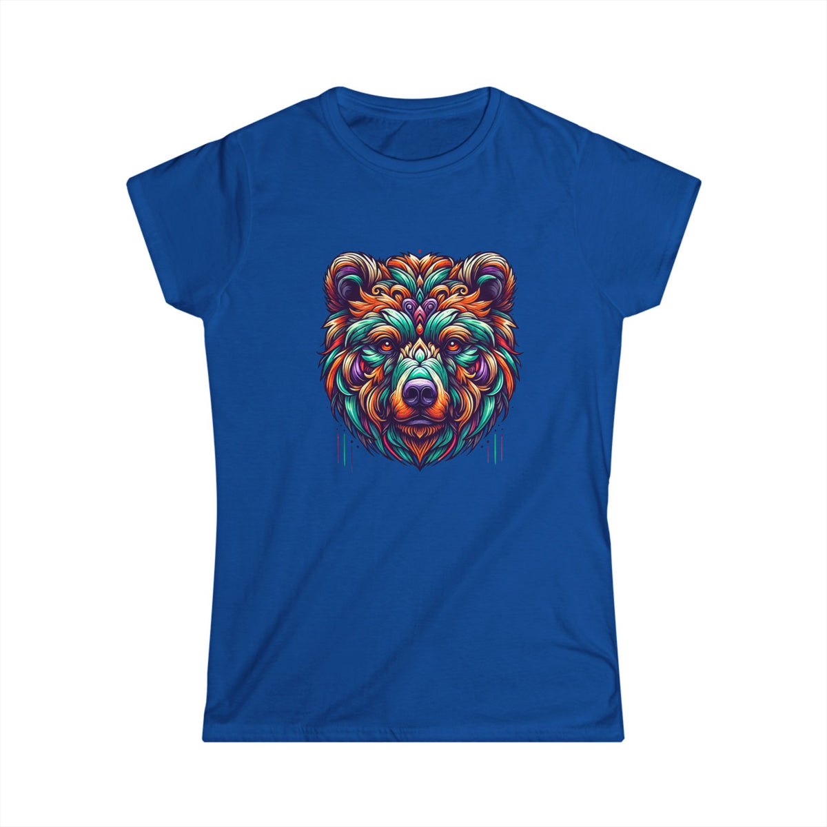 Colorful Bear Women's Tee - Nature Lover Gift, Animal Art Shirt, Cute Graphic T-Shirt, Eco-Friendly Fashion, Summer Casual Wear