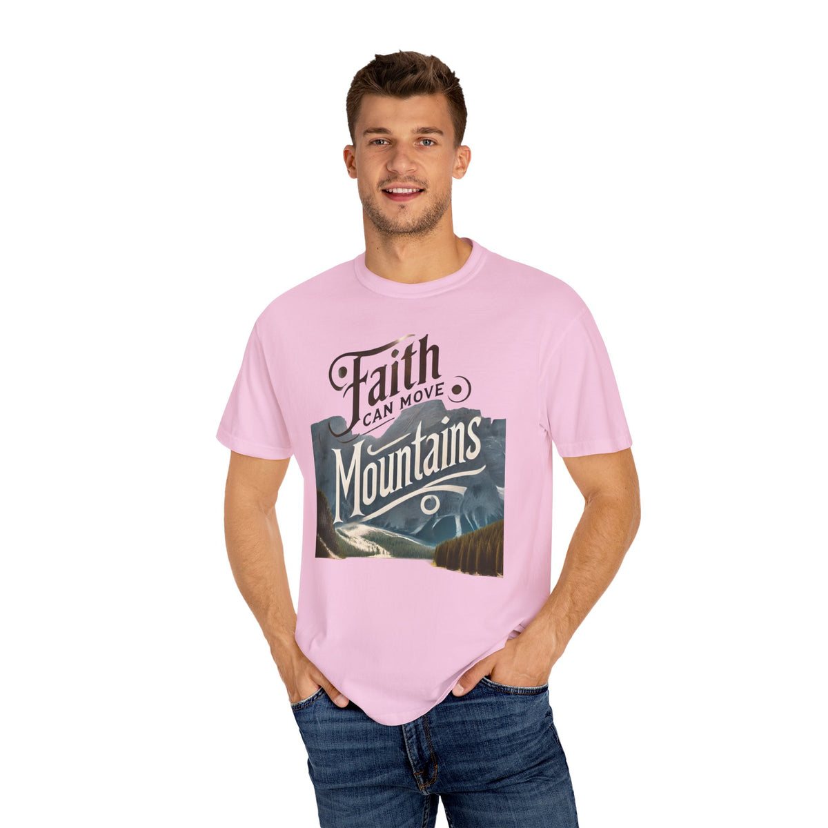Faith-Inspired Unisex T-Shirt, Casual Tee, Inspirational Gift, Mountain Lovers, Relaxed Fit Wear, Everyday Comfort Shirt
