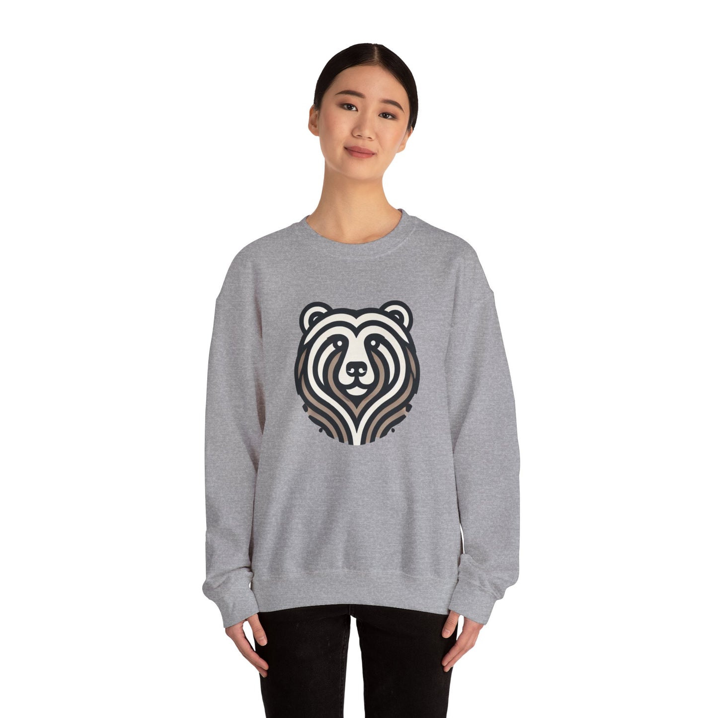 Bear Graphic Crewneck Sweatshirt | Cozy Unisex Pullover for Nature Lovers, Gift for Birthdays, Holidays, and Outdoor Adventures
