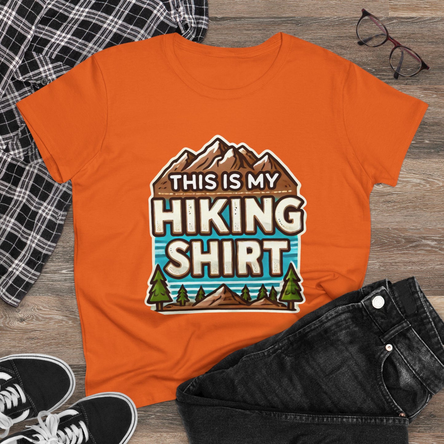 Women's Hiking Tee - This Is My Hiking Shirt - Cozy Cotton Casual Wear for Outdoor Enthusiasts