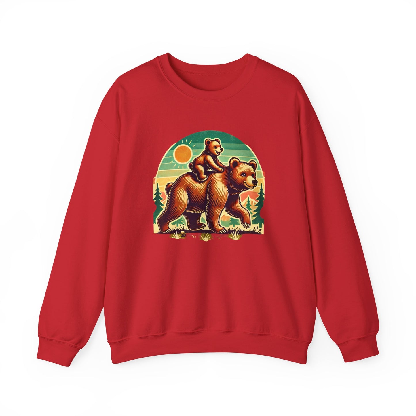Vintage Bear Crewneck Sweatshirt, Cozy Casual Wear, Perfect Gift for Nature Lovers, Unisex Crew, Fall Fashion, Outdoor Adventures