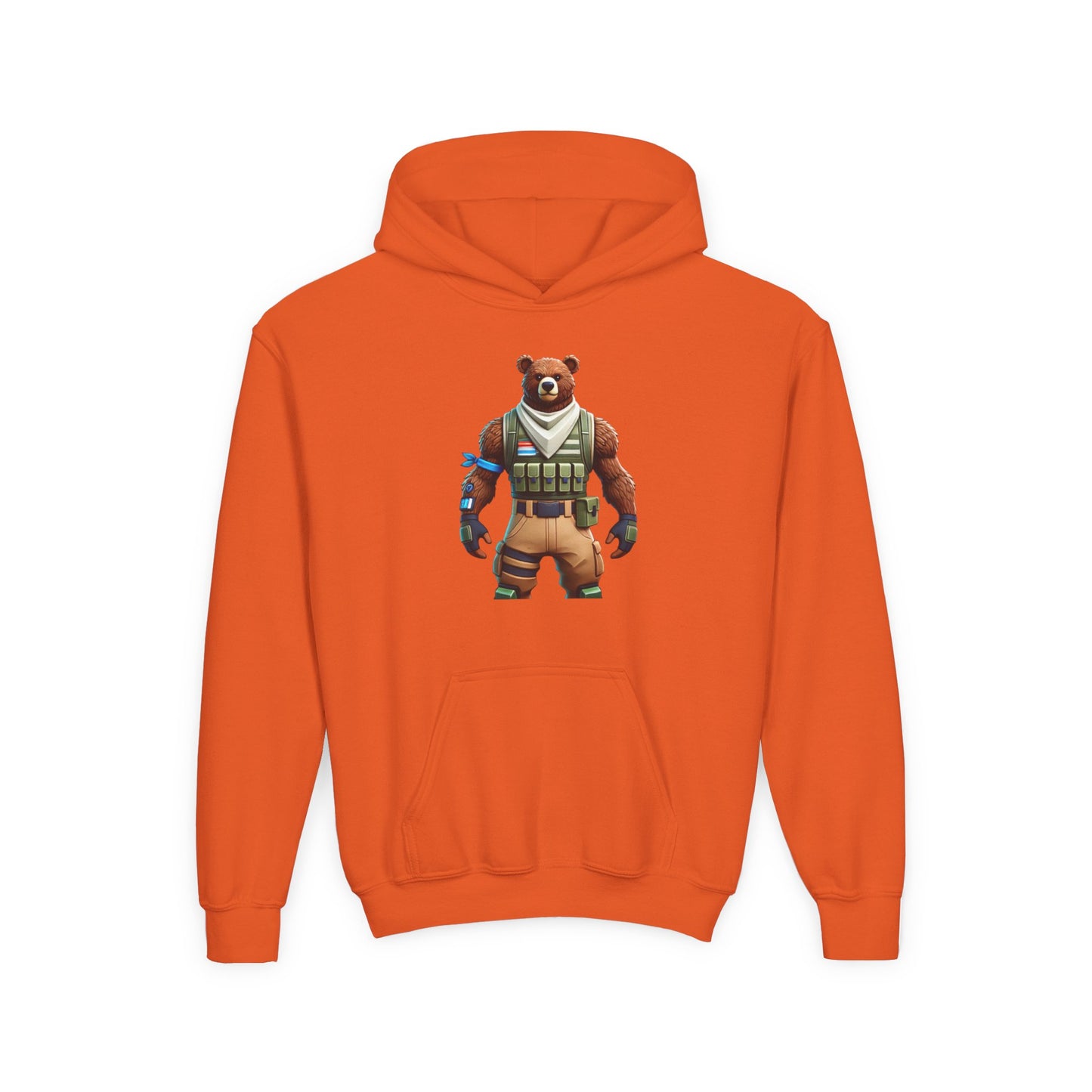 Youth Bear Character Hooded Sweatshirt - Cozy Gaming Apparel
