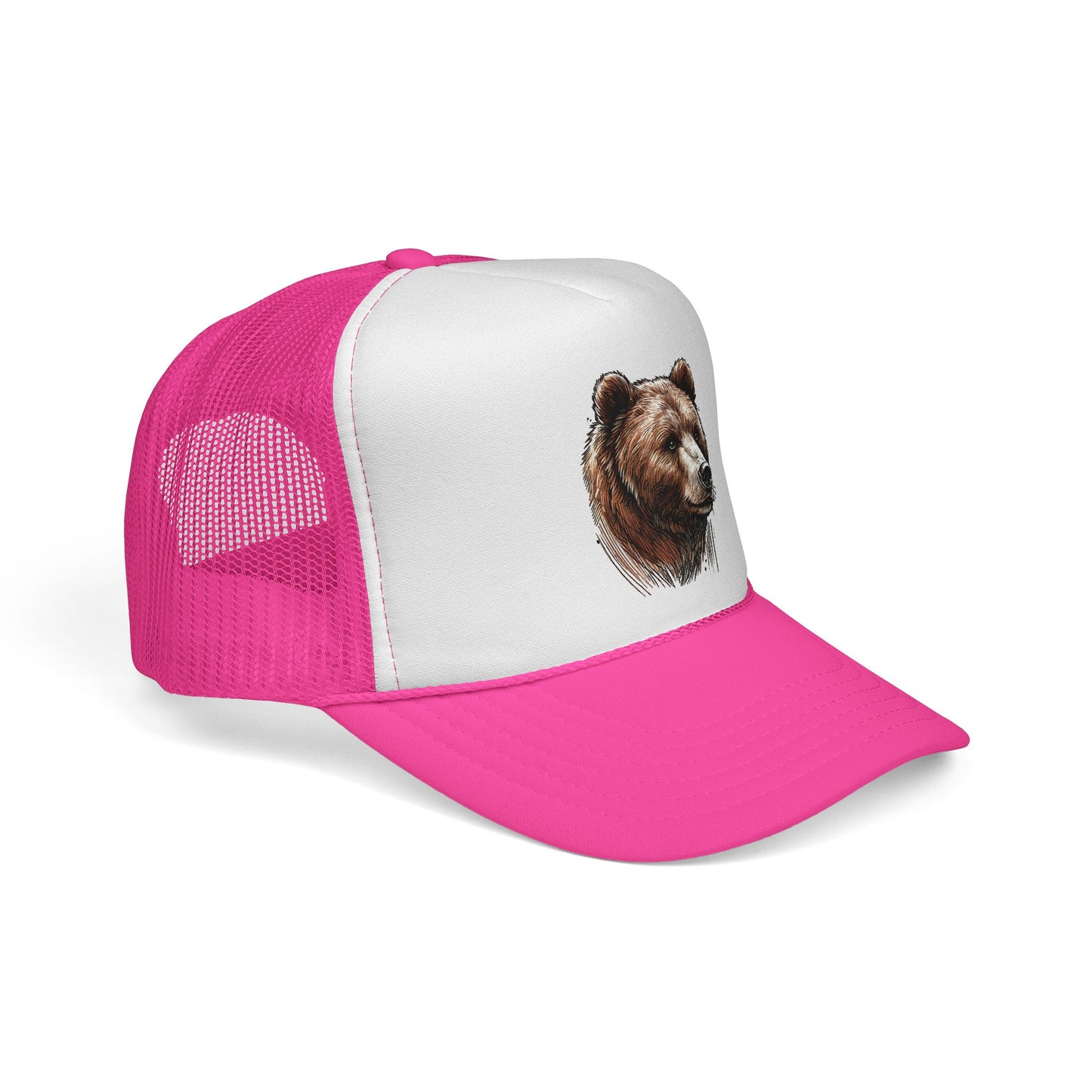 Bear Design Trucker Cap, Outdoor Hat, Wildlife Cap, Camping Gear, Nature Lover Gift, Casual Fashion Accessory