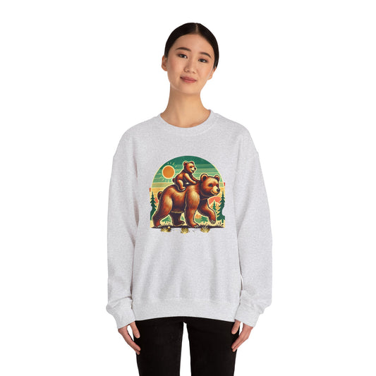 Vintage Bear Crewneck Sweatshirt, Cozy Casual Wear, Perfect Gift for Nature Lovers, Unisex Crew, Fall Fashion, Outdoor Adventures