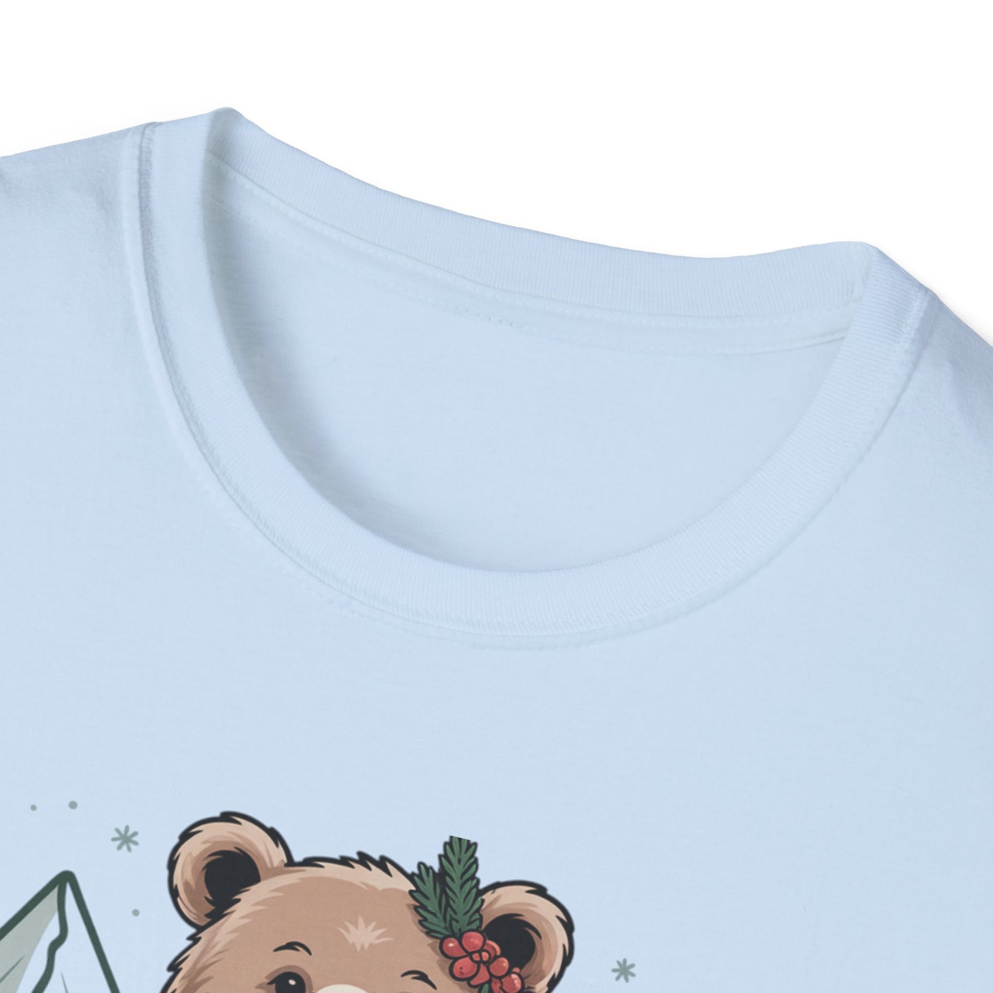 Bear in Scarf T-Shirt — Cute Winter Bear Mountain Graphic Tee