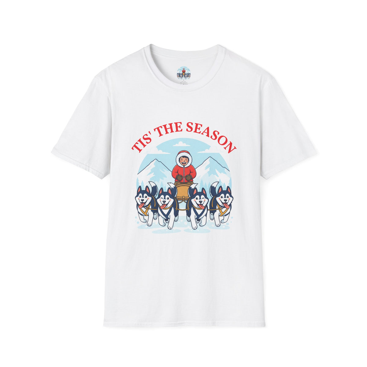 T-Shirt — 'Tis The Season Husky Sled Christmas Tee