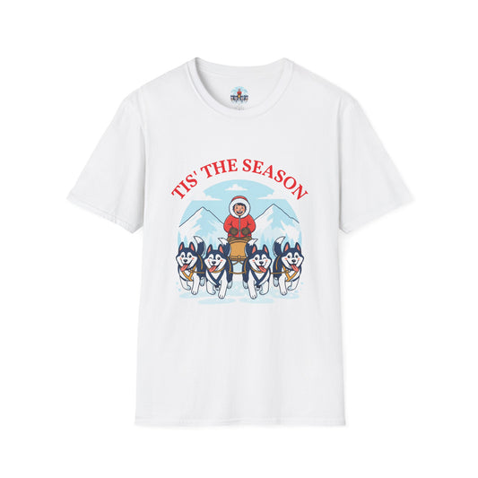 T-Shirt — 'Tis The Season Husky Sled Christmas Tee