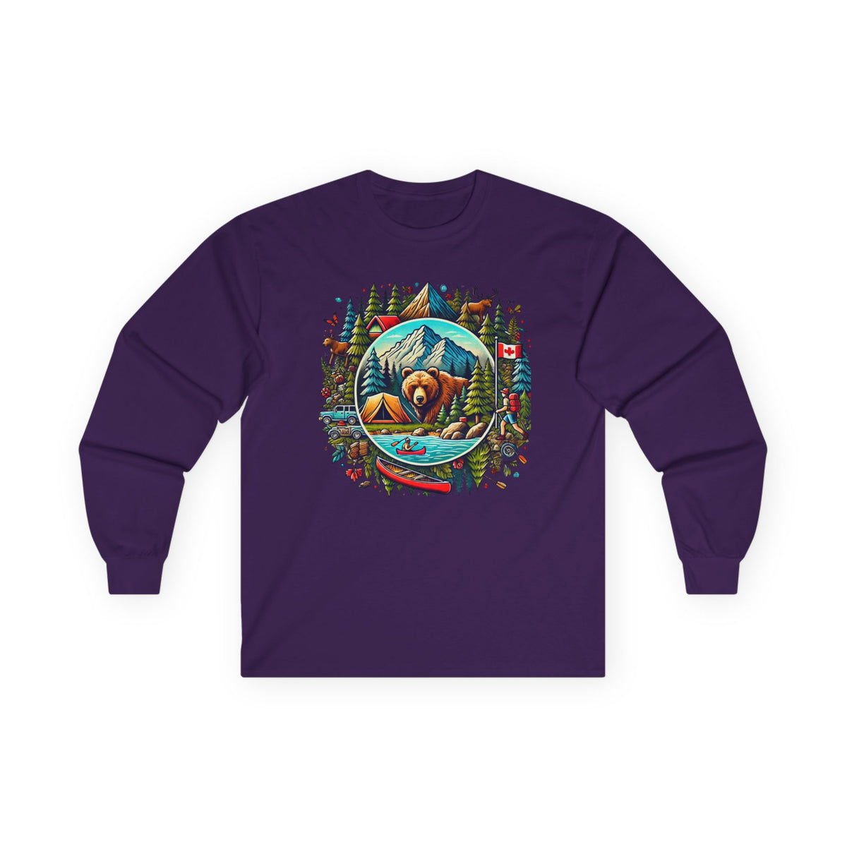 Nature-Inspired Long Sleeve Tee, Outdoor Lover Shirt, Camping Apparel, Gift for Him/Her, Adventure Wear, Eco-Friendly Cotton Shirt