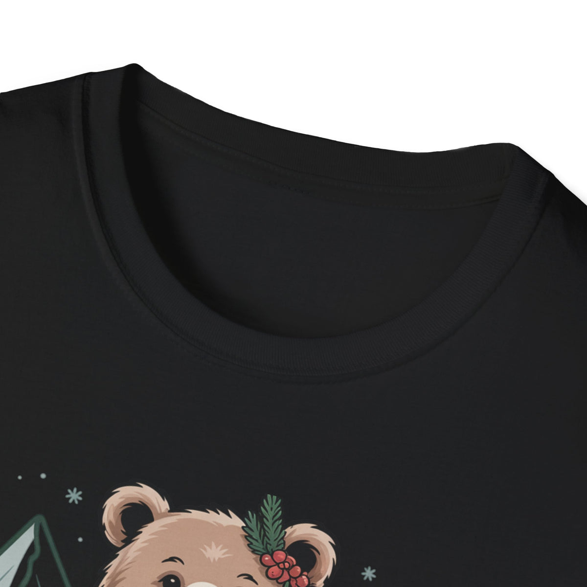 Bear in Scarf T-Shirt — Cute Winter Bear Mountain Graphic Tee