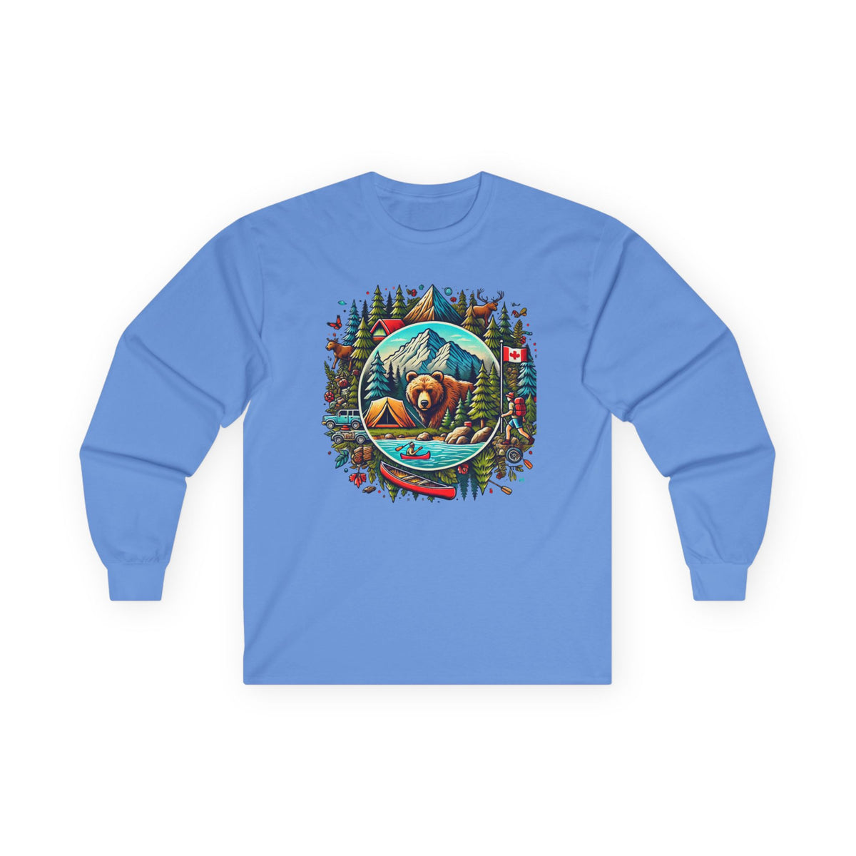 Nature-Inspired Long Sleeve Tee, Outdoor Lover Shirt, Camping Apparel, Gift for Him/Her, Adventure Wear, Eco-Friendly Cotton Shirt